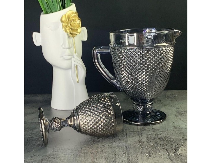 Набор графин 1000мл и 6 стаканов 240мл Lenardi 588-497 чёрный