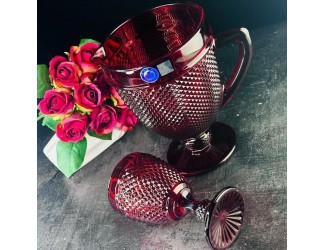 Набор графин 1000мл и 6 стаканов 240мл Lenardi 588-509 красный