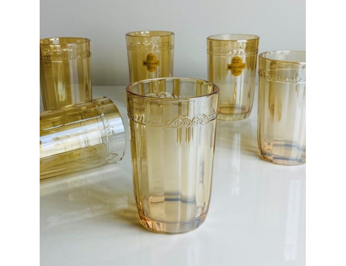 Набор стаканов 6шт 410мл Lenardi 588-610 янтарный