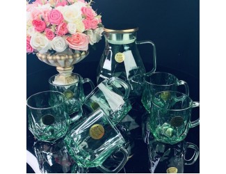 Набор кувшин-заварник 1,9 л  и 6 кружек 350 мл Lenardi 589-015 зелёный