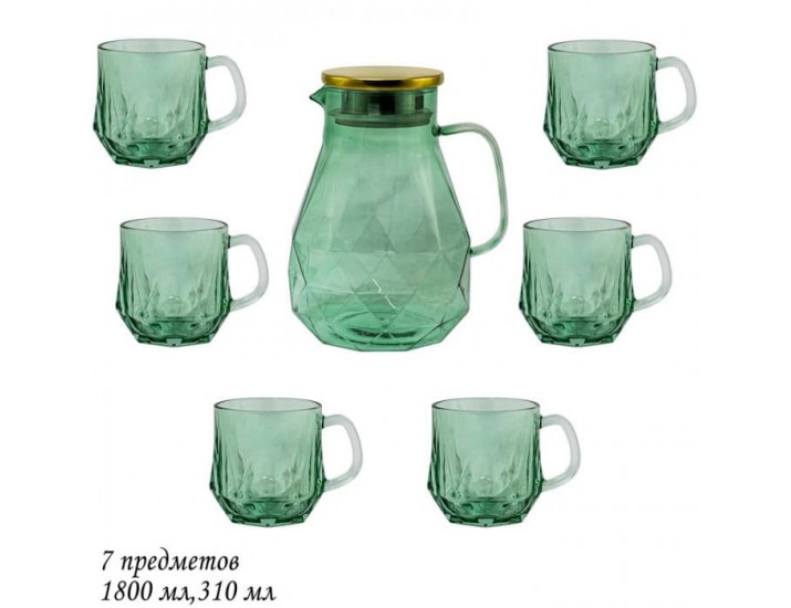 Набор для чая 7 предметов Lenardi зелёный 589-015