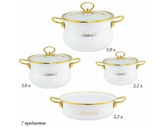 Набор эмалированной посуды из 7 предметов Lenardi Miguel 776-031 белый