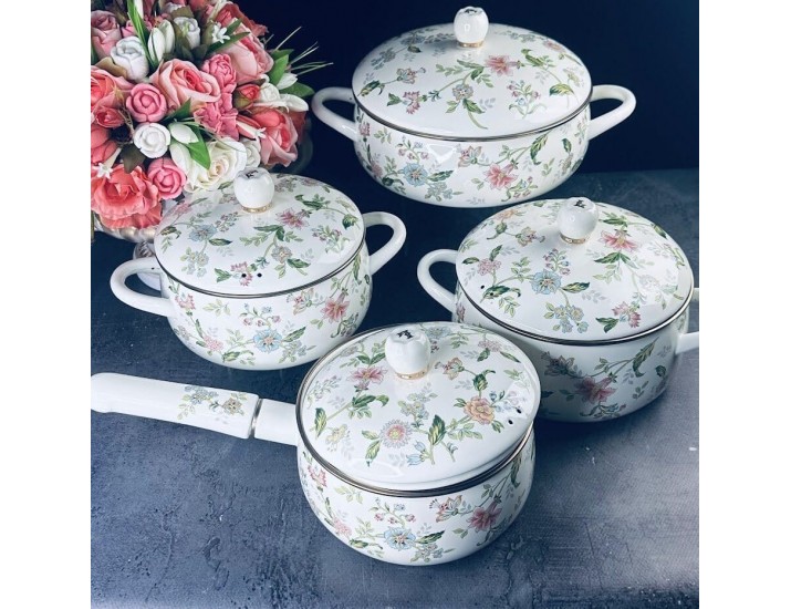 Набор эмалированной посуды из 8 предметов Lenardi Magnolia 776-064