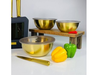 Набор из 3 мисок/салатников 16/19/21см с крышками Lenardi910-017