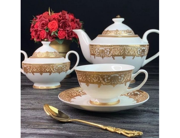 Чайный сервиз на 6 персон 14 предметов Lenardi Кармен 205-053