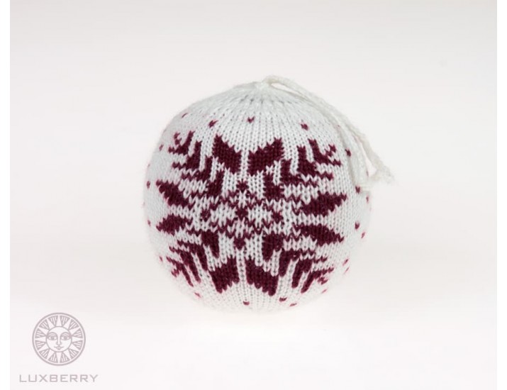 Декоративный шар Luxberry Norway белый/бордо