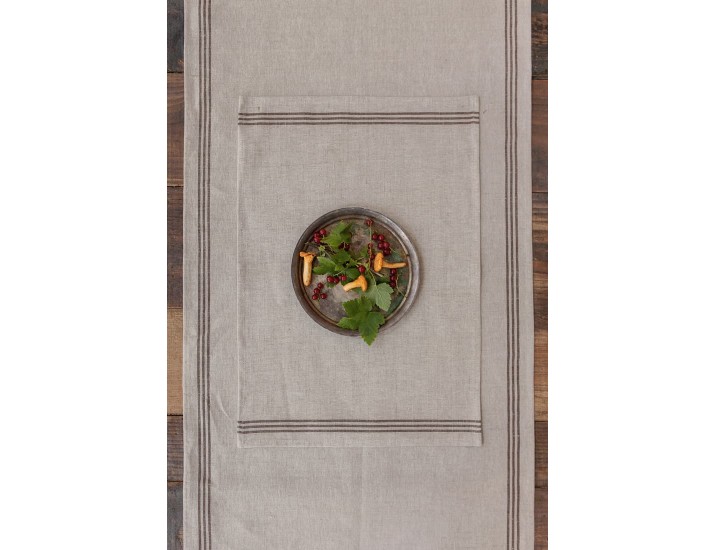 Дорожка 50*160 Luxberry Table Line натуральный с коричневыми полосками