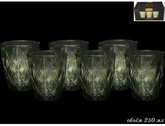 Набор стаканов для воды 250мл Lenardi зелёный 588-309