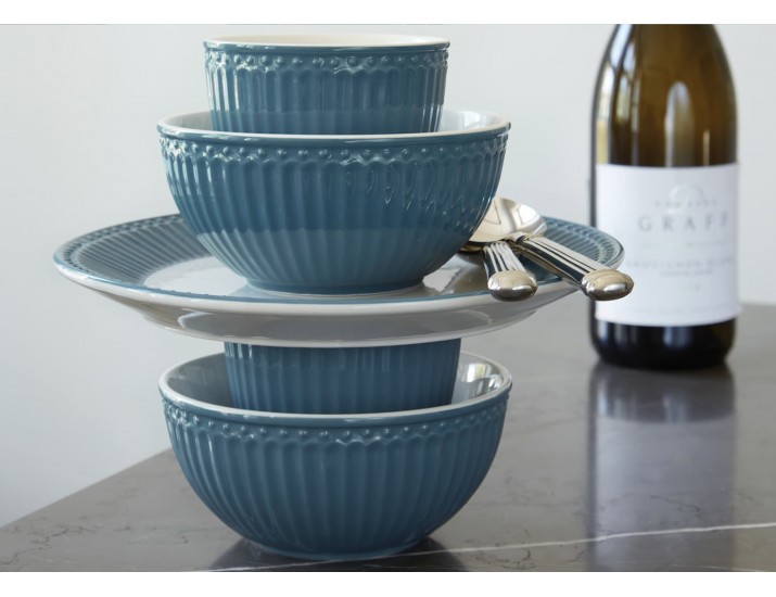 Блюдо овальное 27см Greengate Alice ocean blue