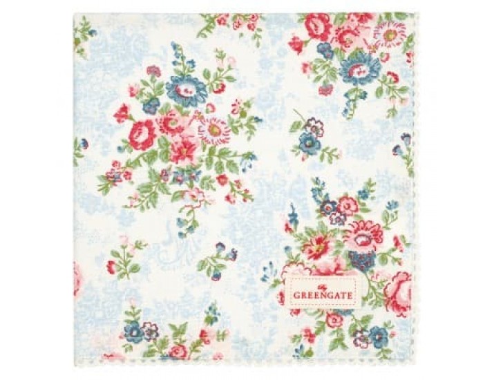 Салфетка с кружевом 40*40см Greengate Ailis white белая