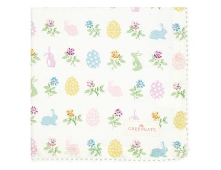 Салфетка 40*40 Greengate Cilja easter white