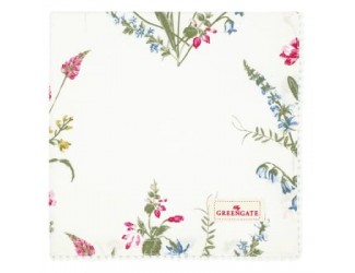 Салфетка с кружевом 40*40см Greengate Elwin white