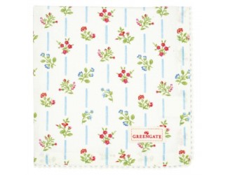 Салфетка с кружевом 40*40см Greengate Hannah white