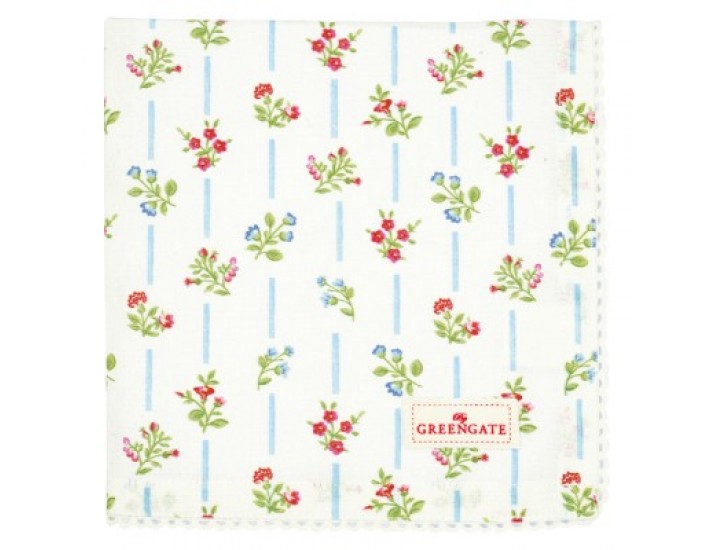 Салфетка с кружевом 40*40см Greengate Hannah white
