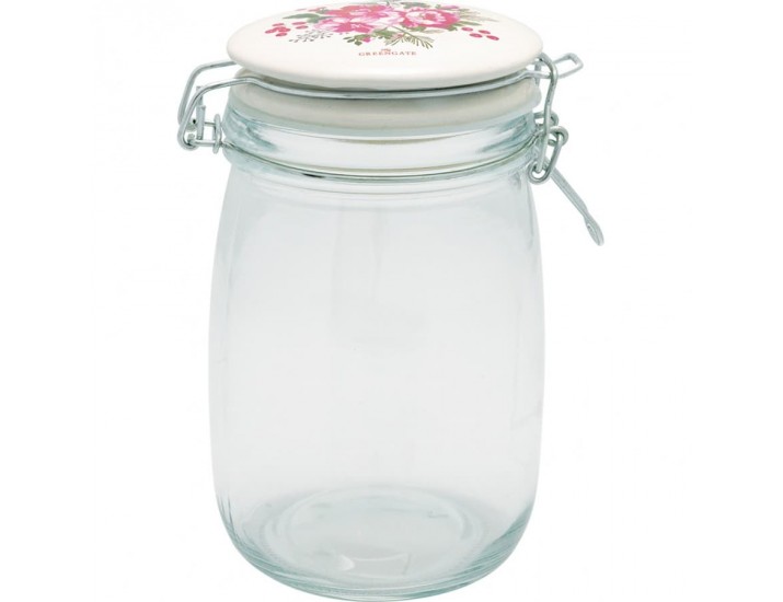 Банка стеклянная 1л Greengate Charline white