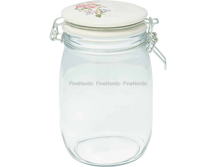 Банка с крышкой 1л Greengate Jacobe white