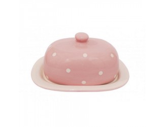 Маслёнка Isabelle Rose Pink with white dots 9х20,5 см