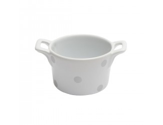 Горшочек Isabelle Rose с ручками Isabelle Rose White with silver dots 8,5 см