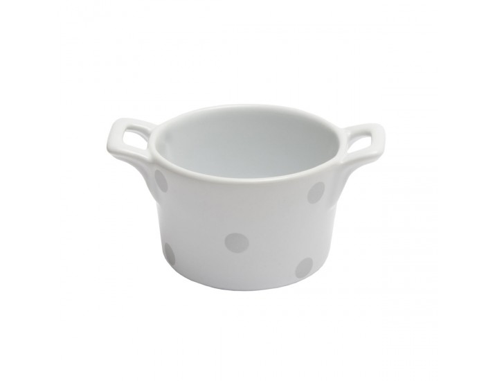 Горшочек Isabelle Rose с ручками Isabelle Rose White with silver dots 8,5 см