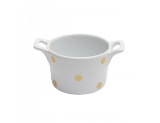 Горшочек Isabelle Rose с ручками Isabelle Rose White with golden dots 8,5 см