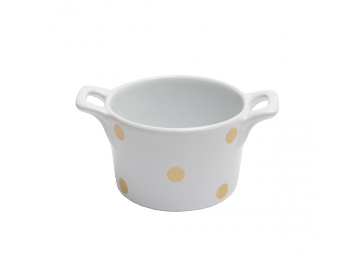 Горшочек Isabelle Rose с ручками Isabelle Rose White with golden dots 8,5 см