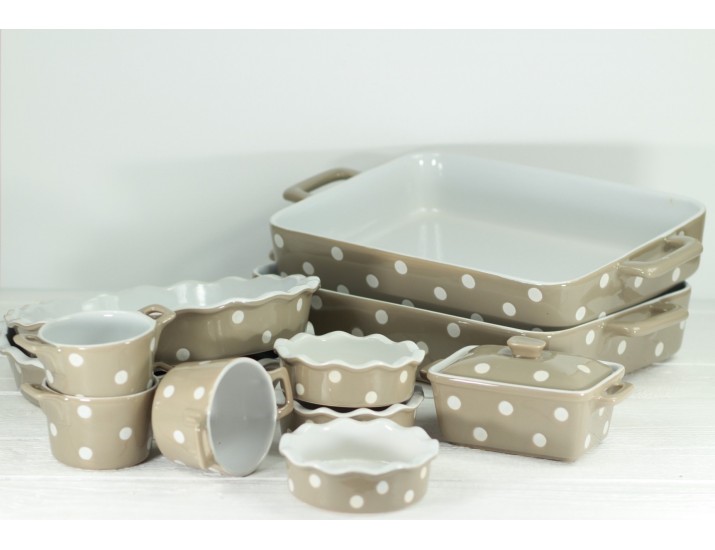Форма для выпечки Isabelle Rose Beige large with dots 38,5x23,5x6,5 см