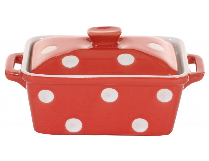 Маслёнка Isabelle Rose Red with dots 16,5*10*8см
