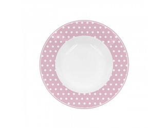 Глубокая тарелка 22см Isabelle Rose Pink with dots