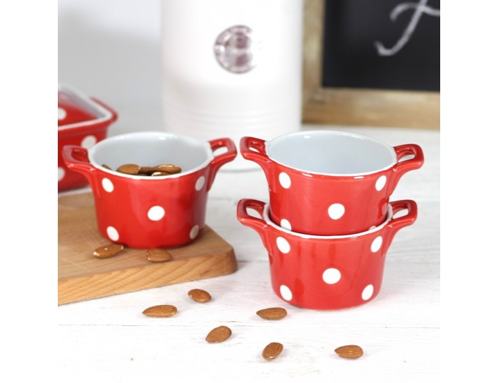 Горшочек Isabelle Rose с ручками Isabelle Rose Red with dots 8,5см