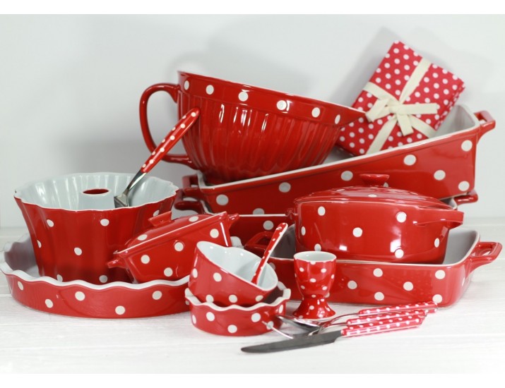 Тарелка Isabelle Rose Red with dots 23см