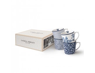 Набор кружек 4шт 350мл Laura Ashley Mixed Blueprint