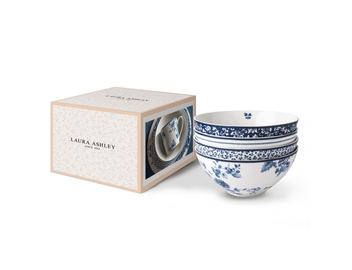 Набор пиал 4шт 16см Laura Ashley Mix Blue