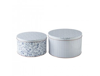 Набор банок для хранения Laura Ashley Candy Stripe end Woodruff 2 шт 22,2х22,2х13,4
