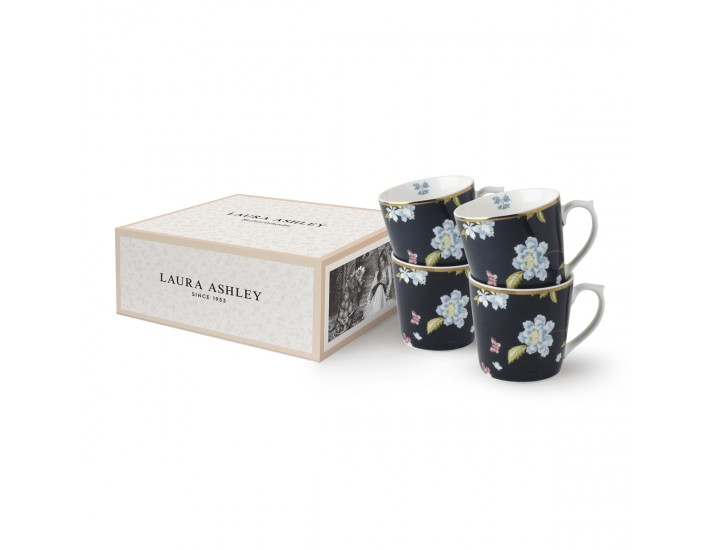 Набор кружек 4шт 350мл Laura Ashley Midnight Uni