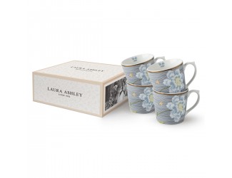 Набор кружек 4шт 350мл  Laura Ashley Midnight Pinstripe