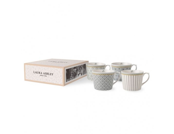 Набор кружек Laura Ashley Grey Tea Collectables 300 мл 4шт