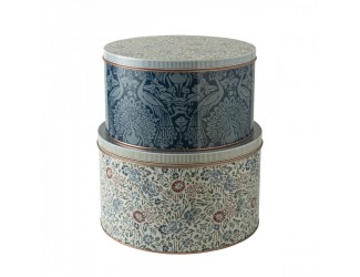 Набор банок для хранения Laura Ashley Daniela red and Peacock blue 2 шт 22,2х22,2х13,4