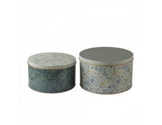 Набор банок для хранения Laura Ashley Daniela yellow and Peacock blue 2 шт 22,2х22,2х13,4