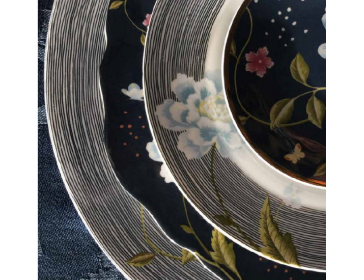 Тарелка(блюдо) 30см Laura Ashley Midnight Pinstripe