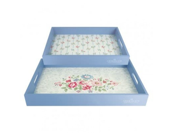 Набор подносов 2шт 45*31*5см Greengate Ailis white