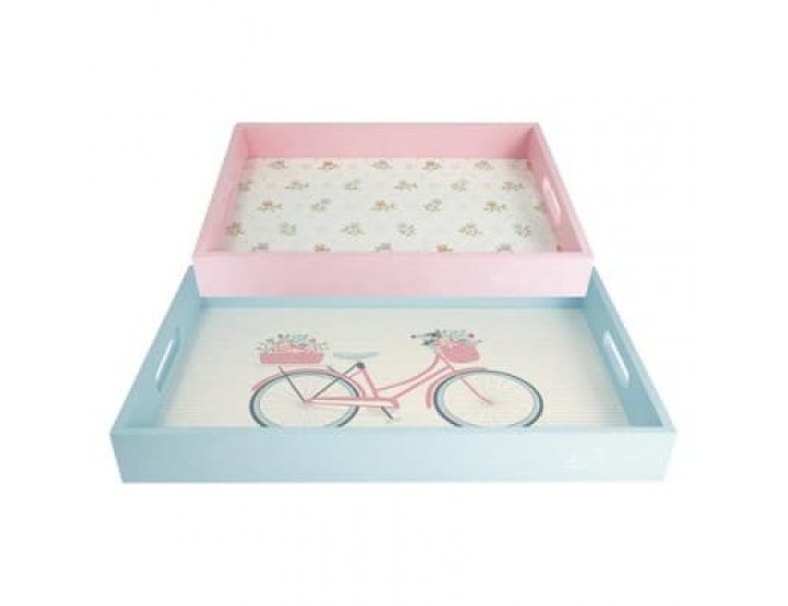 Набор подносов 2шт 45*31см Greengate Alvilda white