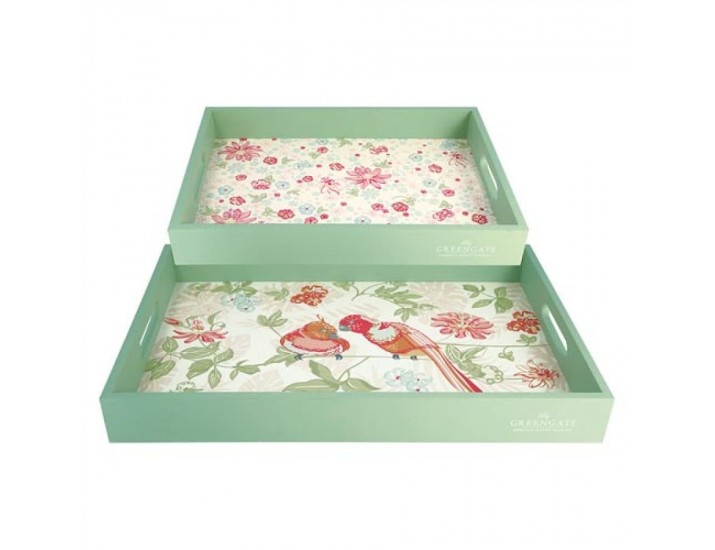 Набор подносов 2шт 31*45см Greengate Fallulah white