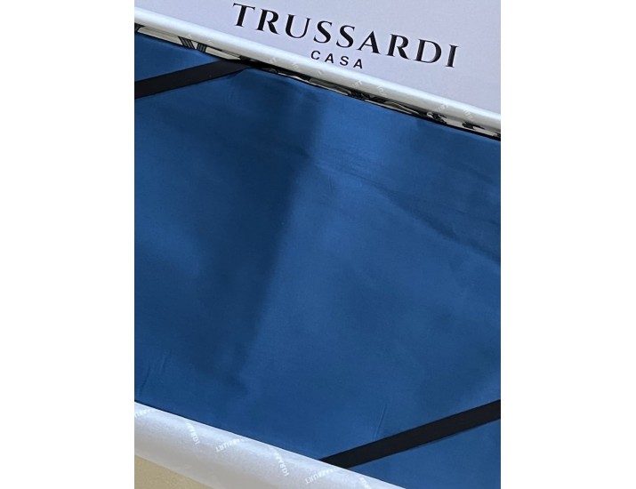 Постельное бельё Евромакси Trussardi CONTEMPRORARY LOGO синий 1659