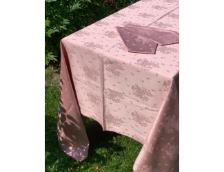 Столовое белье на 8 персон Gamba 9209 1022 жаккрд Rosa розовый