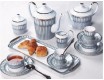 Чайный сервиз на 6 персон 21 предмет Deshoulieres ARCADES GRIS PLATINE лиможский фарфор