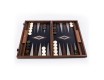 Нарды с боковыми стойками 48x30см Manopoulos BACKGAMMON отделка ископаемое дерево, рисунок венге, дуб ручная работа