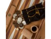 Нарды с боковыми стойками 48x30см Manopoulos BACKGAMMON эко-кожа бежевый с серым под крокодила