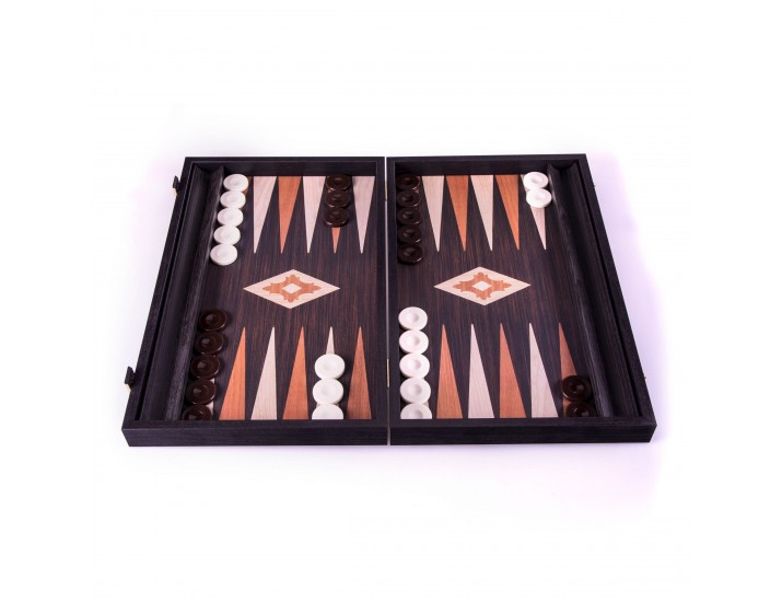 Нарды с боковыми стойками 48x30см Manopoulos BACKGAMMON рисунок орех дуб ручная работа