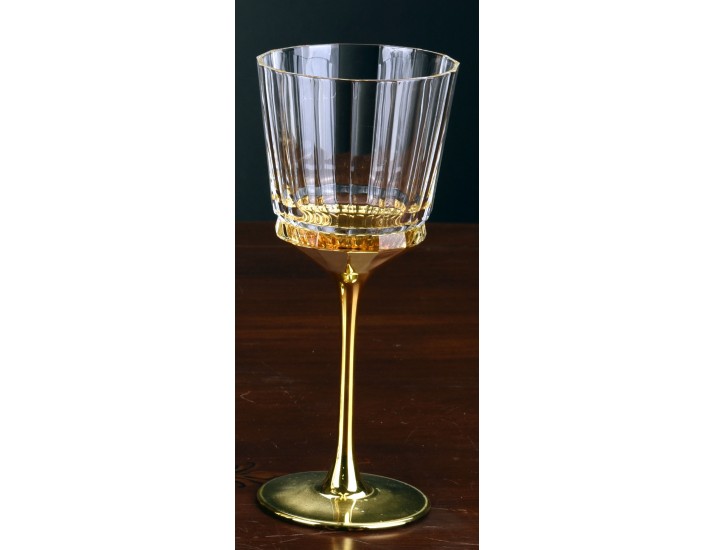 Набор бокалов для вина 21см Cre Art MACASSAR GOBLET золото 24К