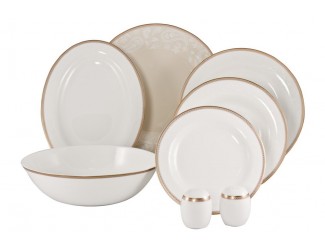 Столовый сервиз на 6 персон 21 предмет Royal Bone China Золотая вышивка
